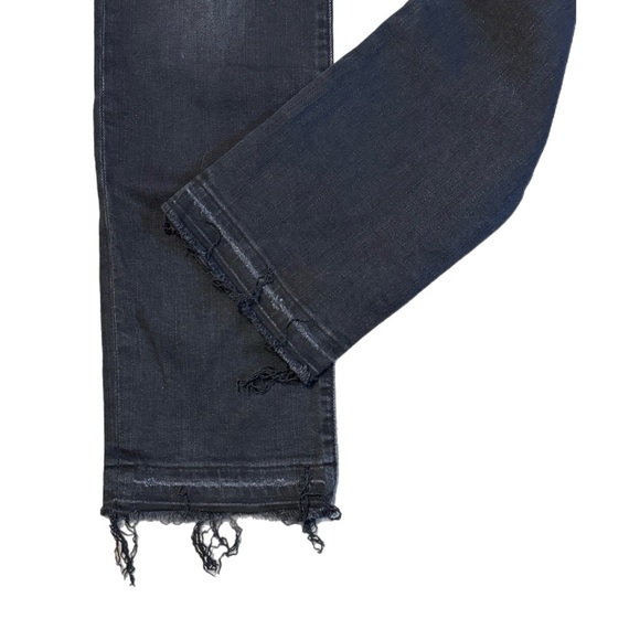 Frame Denim Le High Straight Released Hem Condor Distressed Black Wash Size 25 - Picture 9 of 11